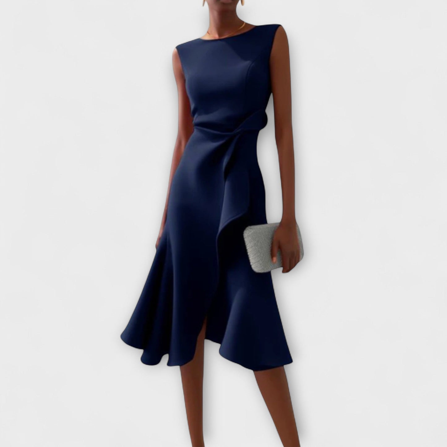 Juliette – Draped Asymmetrical Midi Dress