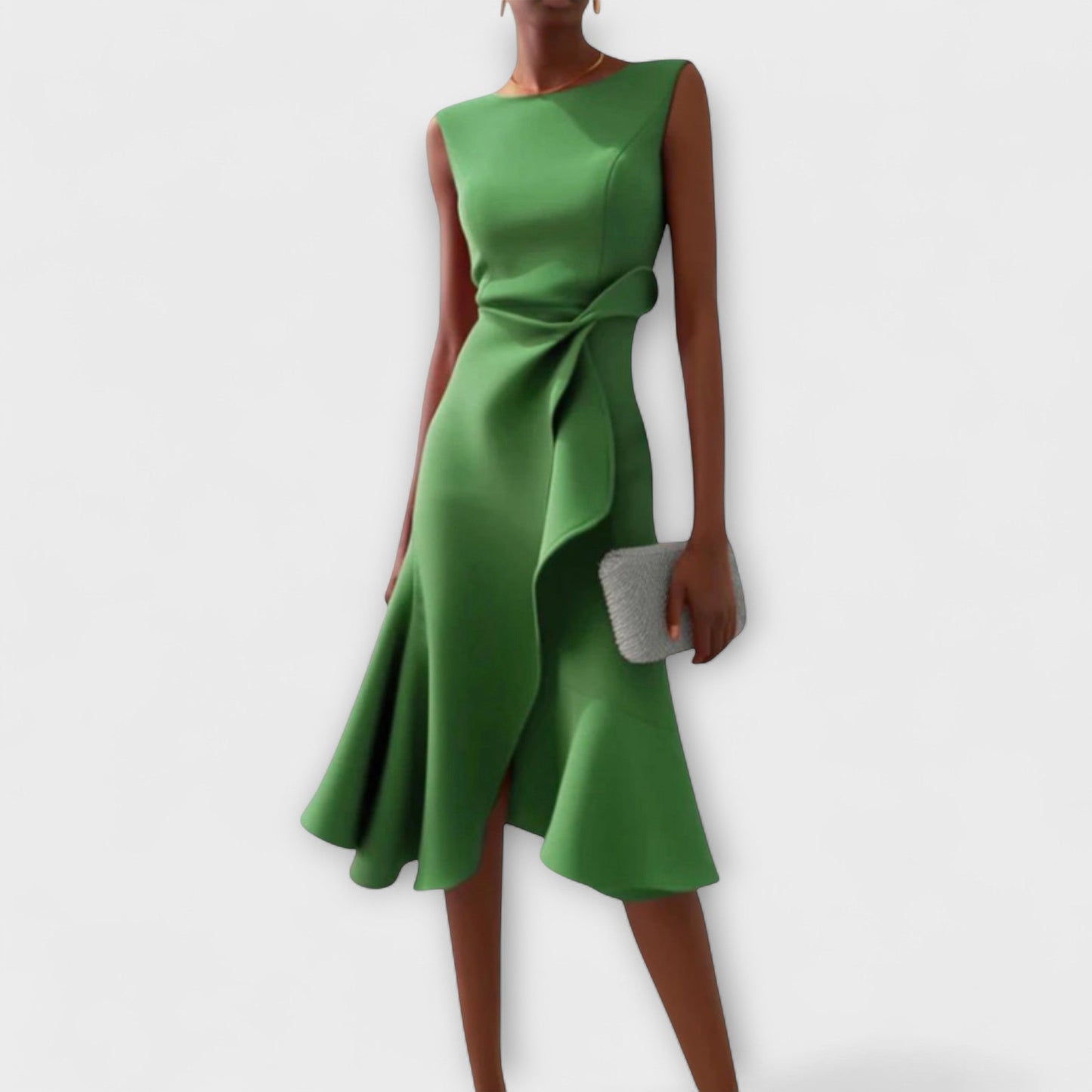 Juliette – Draped Asymmetrical Midi Dress