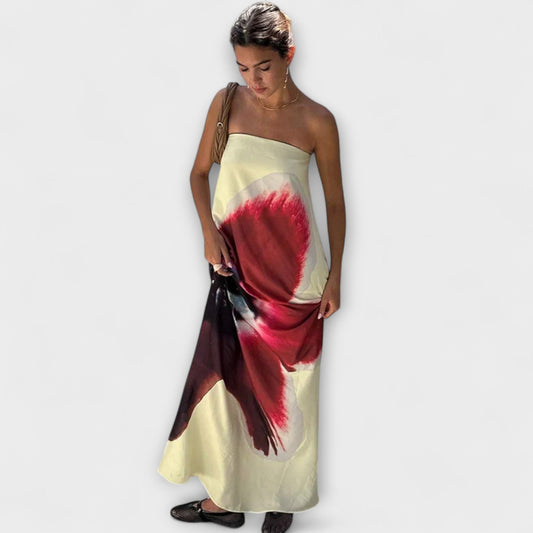 Chic Off-Shoulder Sleeveless Maxi Dress