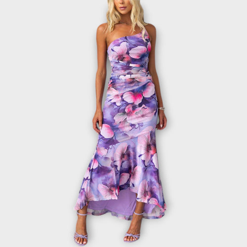 Pia - Maxi Dress with Asymmetrical Ruching