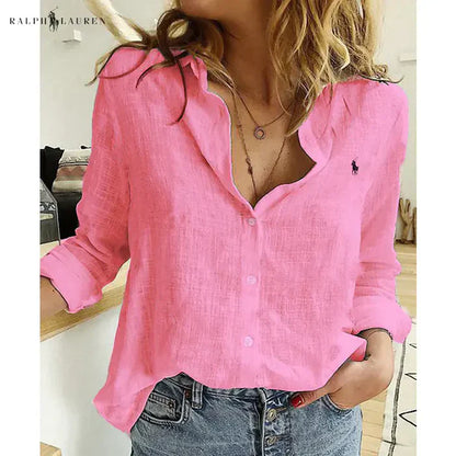 R. Ꮮаᴜгеn Linen Button-Up Shirt