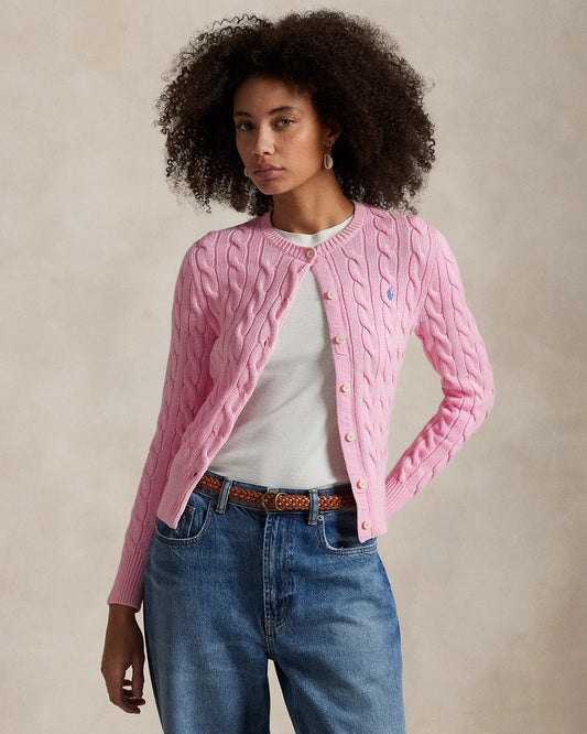 Cardigan Ralph Lauren | Malha Trançada de Algodão